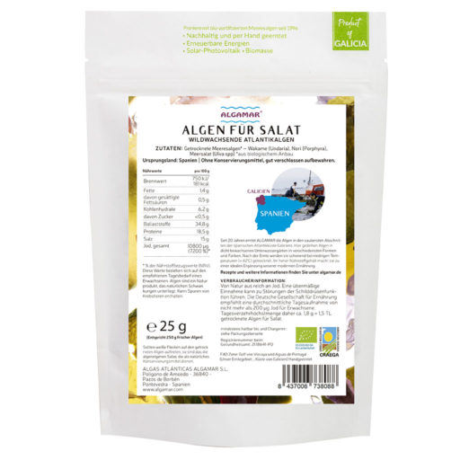 Produktfoto Algen für Salat Topping Rückseite