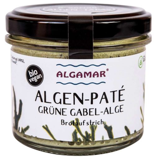 Produktfoto Algamar Algen-Paté mit grüner Gabelalge 100 g Glas Vorderseite