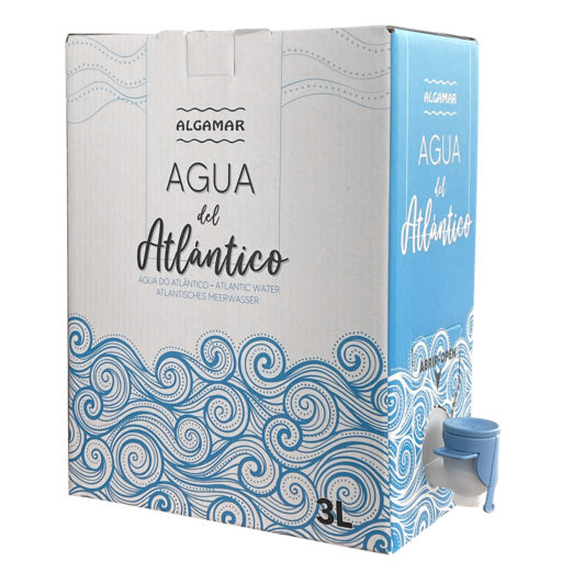 Produktfoto Atlantik Meerwasser 3 Liter Bag-in-Box mit Hahn Vorderseite