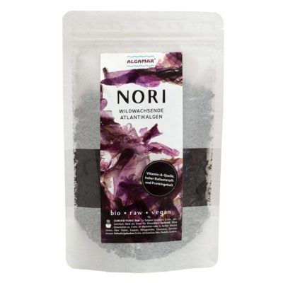 Produktfoto Algamar Nori Algenflocken 25g Packung Vorderseite